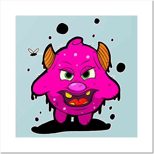 Purple Little Monster Wall Art by EddieMan